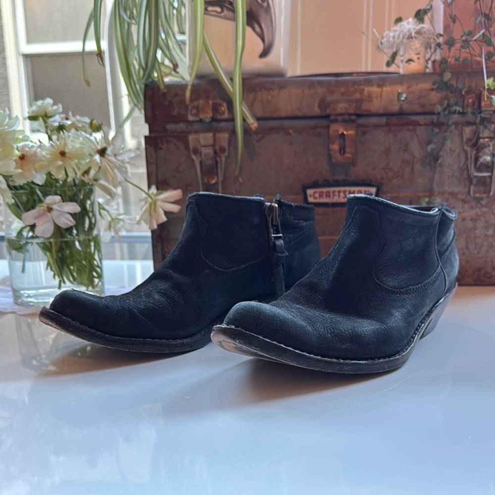 Annie Bing Black Buttery Leather Ankle Boots